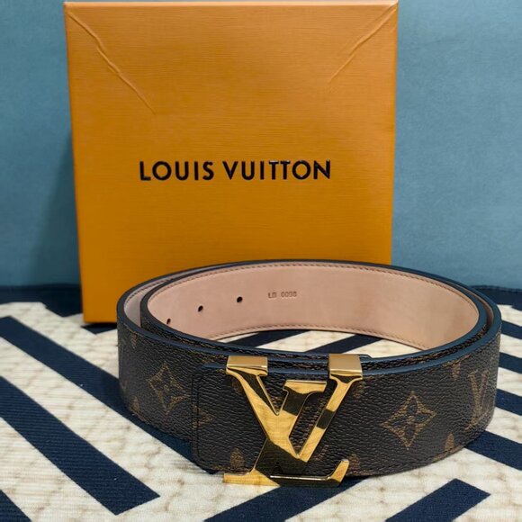 Women's Louis Vuitton Brown and Gold 85 Belt - Picture 1 of 4